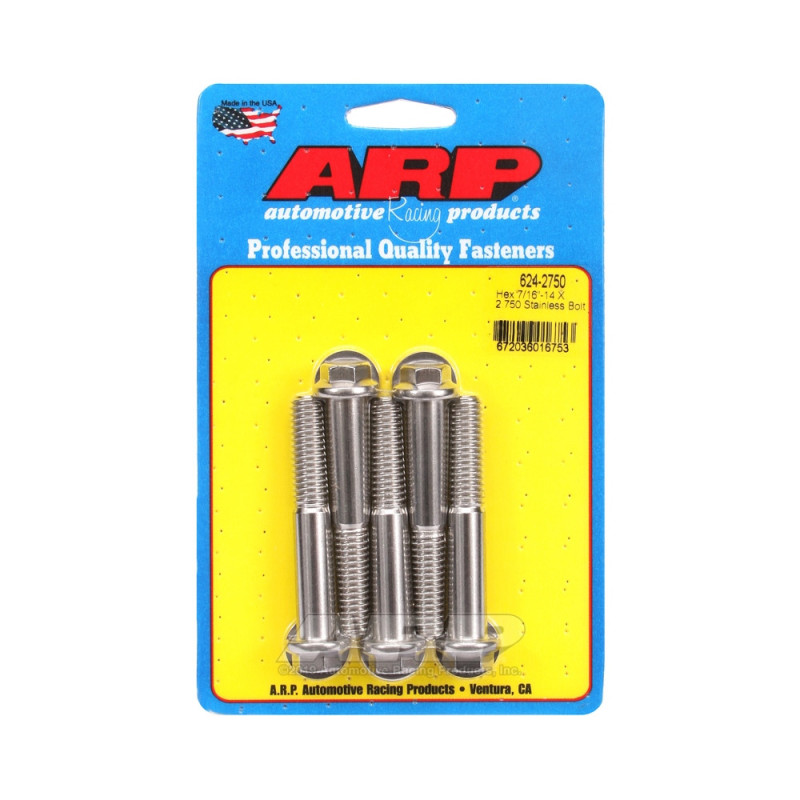 Șuruburi și piulițe universale ARP 7/16-14 – Șuruburi hexagonale din oțel inoxidabil x5 - ARP-624-2750 - 624-2750 - 3666618192444